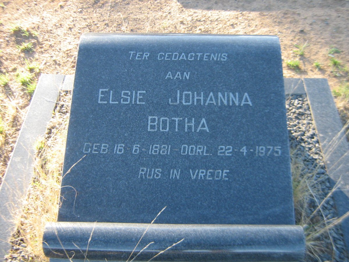 BOTHA Elsie Johanna 1881-1975