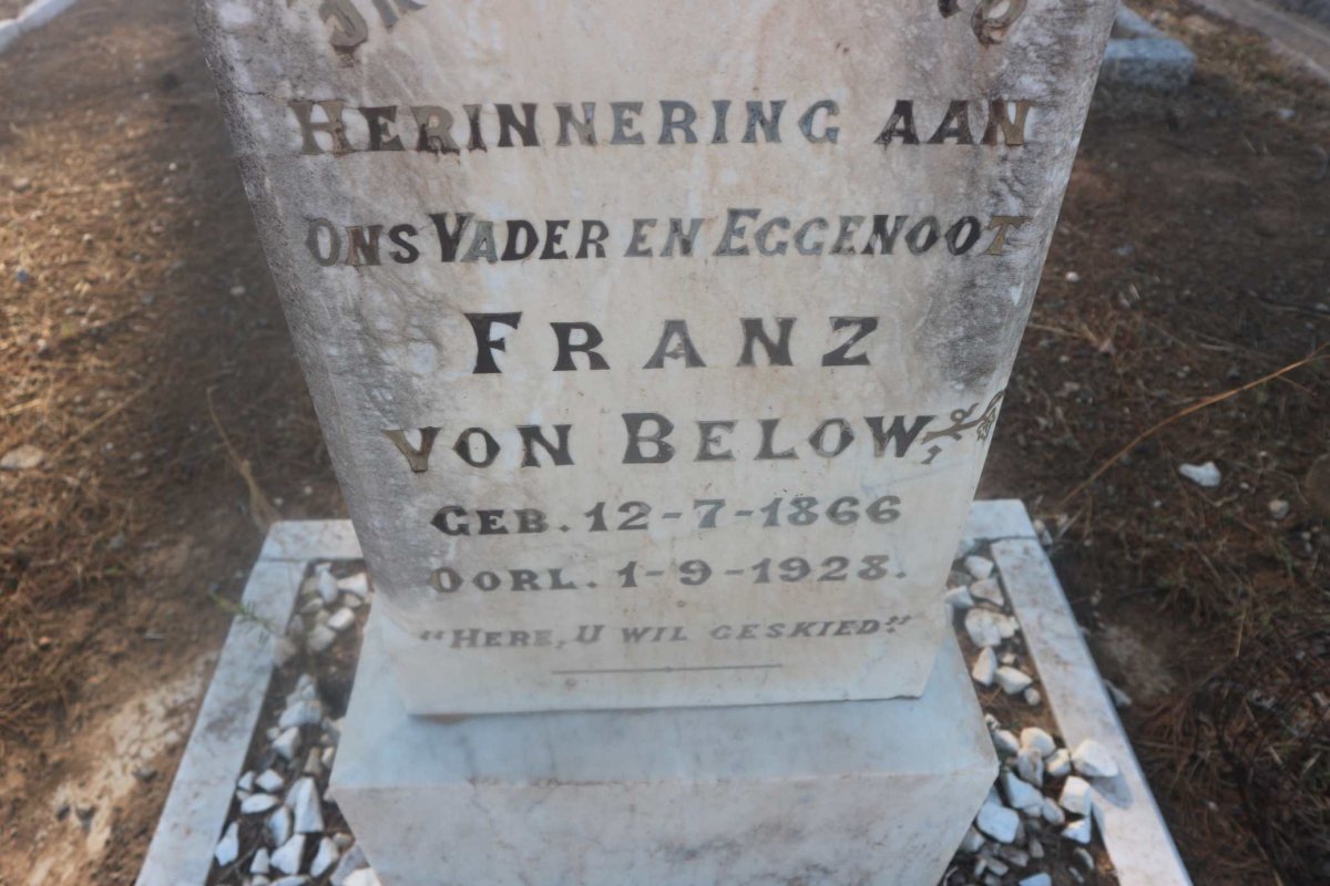 BELOW Franz, von 1866-1928
