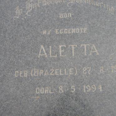 BLERK Petrus Jacobus, van 1934-2009 &amp; Aletta BRAZELLE 1939-1994