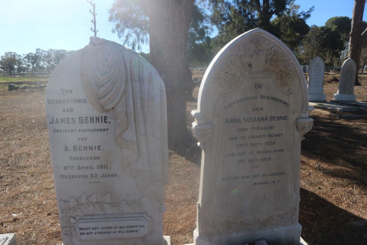 BENNIE James -1911 &amp; Anna Susanna PIENAAR 1839-1938