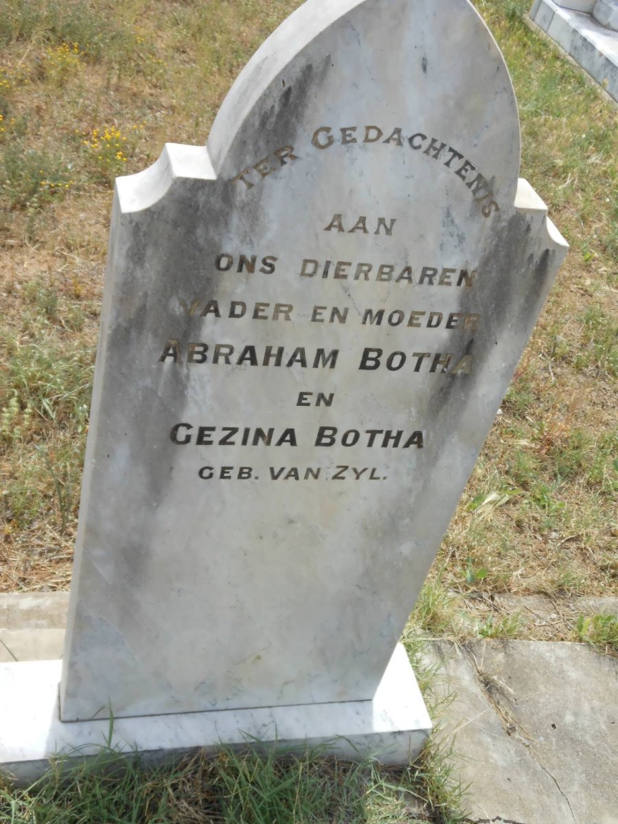 BOTHA Abraham &amp; Gezina VAN ZYL