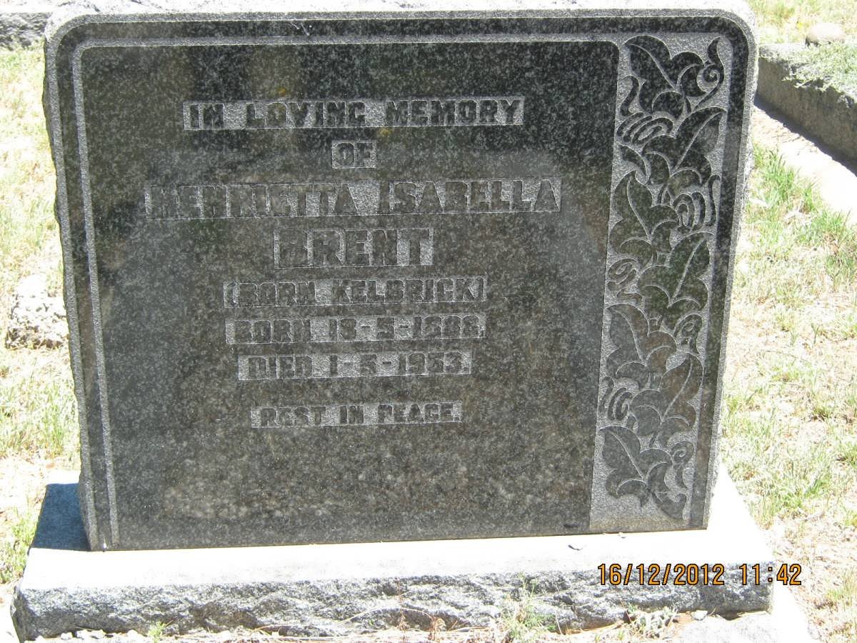 BRENT Henrietta Isabella nee KELBRICK 1883-1953