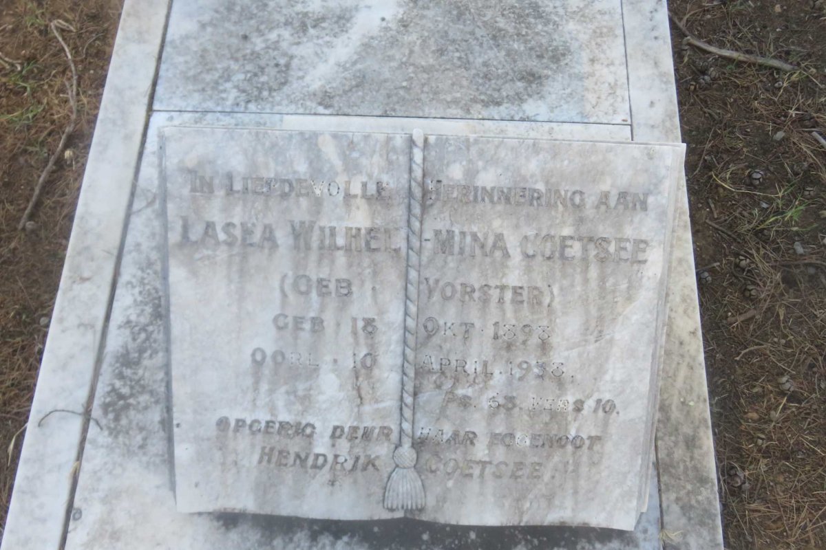 COETSEE Lasea Wilhelmina nee VORSTER 1898-1938