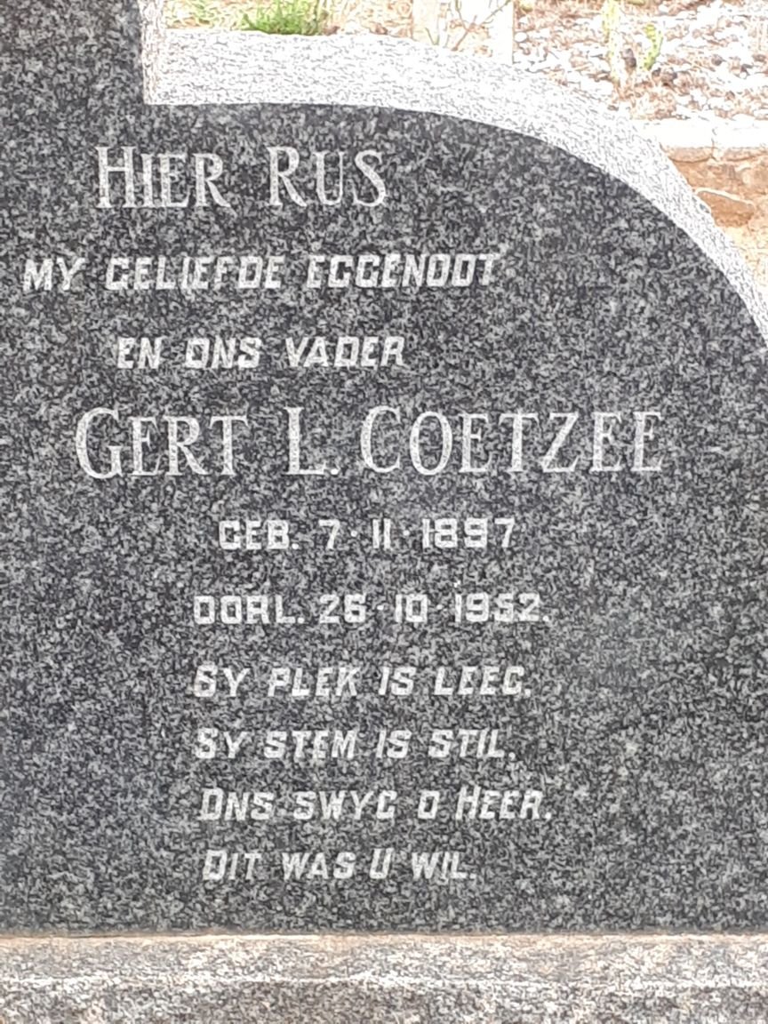 COETZEE Gert L. 1897-1952