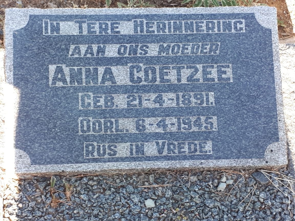 COETZEE Anna 1891-1945