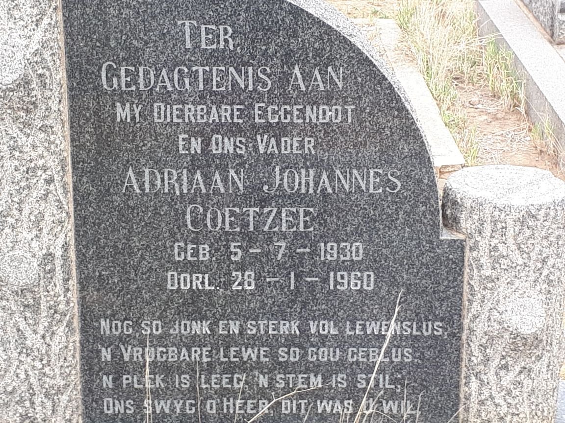 COETZEE Adriaan Johannes 1930-1960