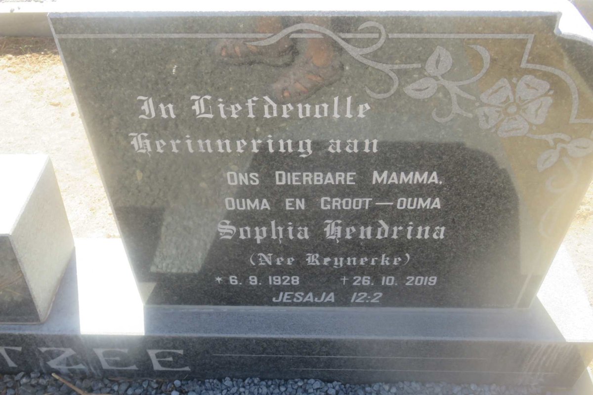 COETZEE Gysbert Jacobus 1923-1975 &amp; Sophia Hendrina REYNECKE 1928-2019