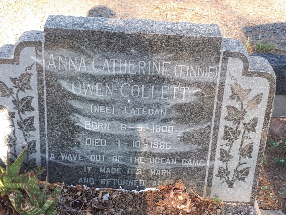 COLLETT Leslie, OWEN 1898-1953 &amp; Anna Catherine LATEGAN 1900-1966 :: OWEN-COLLETT Michael 1945-1971