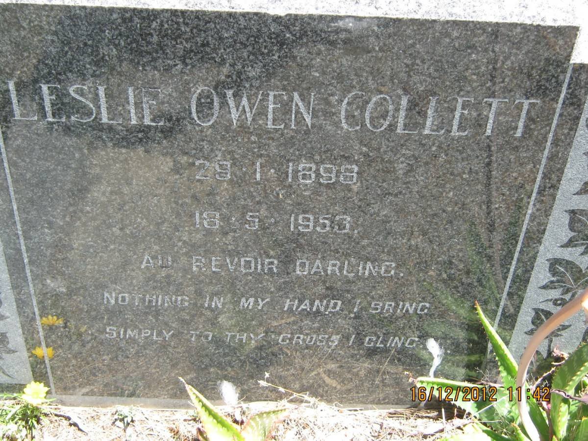 COLLETT Leslie, OWEN 1898-1953