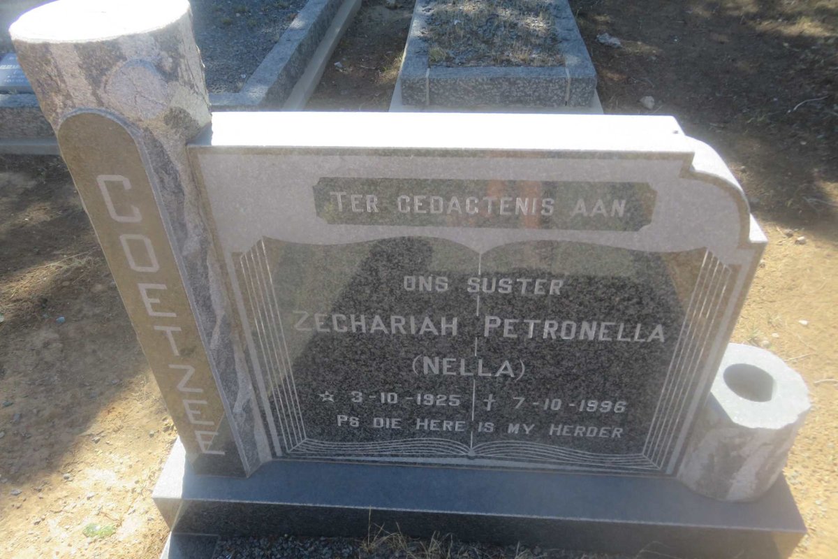 COETZEE Zechariah Petronella 1925-1996
