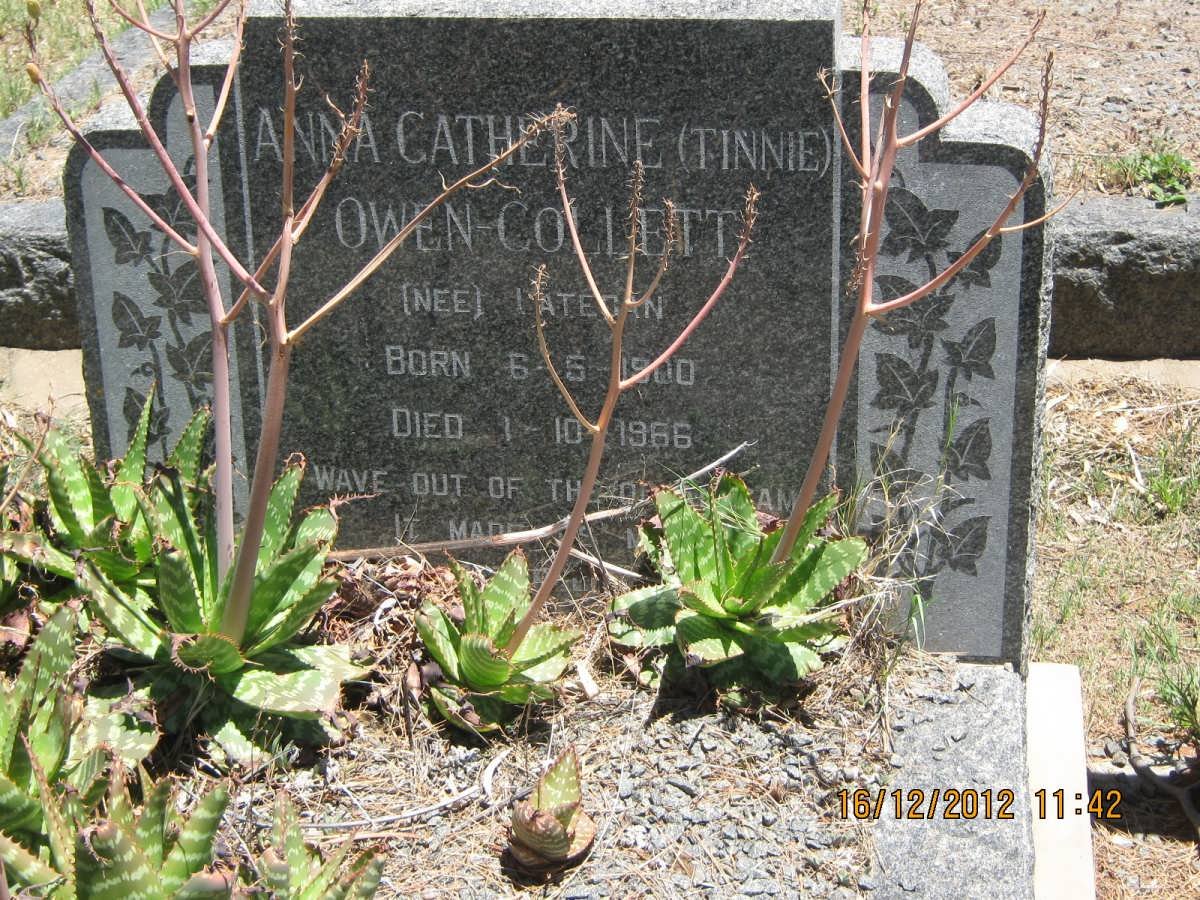 COLLETT Anna Catherine, OWEN nee LATEGAN 1900-1966
