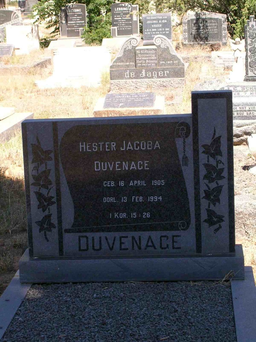DUVENAGE Hester Jacoba 1905-1994