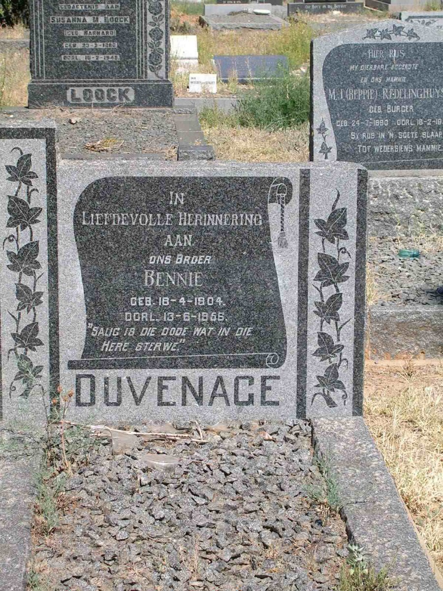 DUVENAGE Bennie 1904-1956