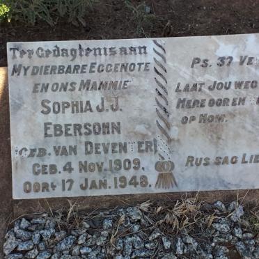 EBERSOHN Sophia J.J. nee VAN DEVENTER 1909-1948