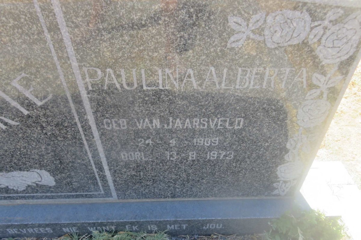 FOURIE Daniel Jacobus 1905-1966 &amp; Paulina Alberta VAN JAARSVELD 1909-1973