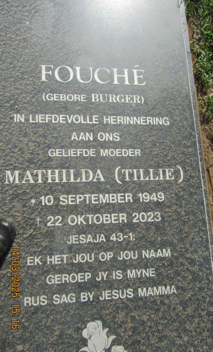 FOUCHE Mathilda 1949-2023