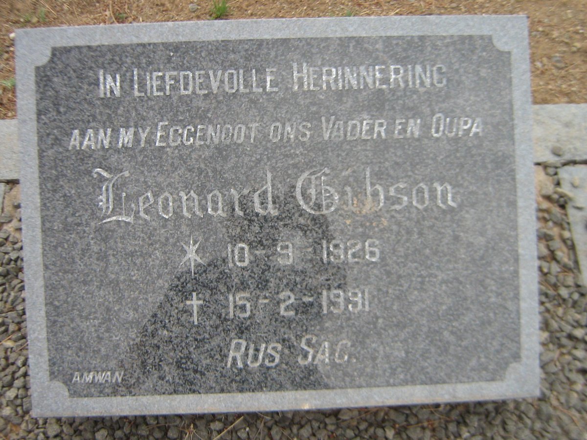 GIBSON Leonard 1926-1991
