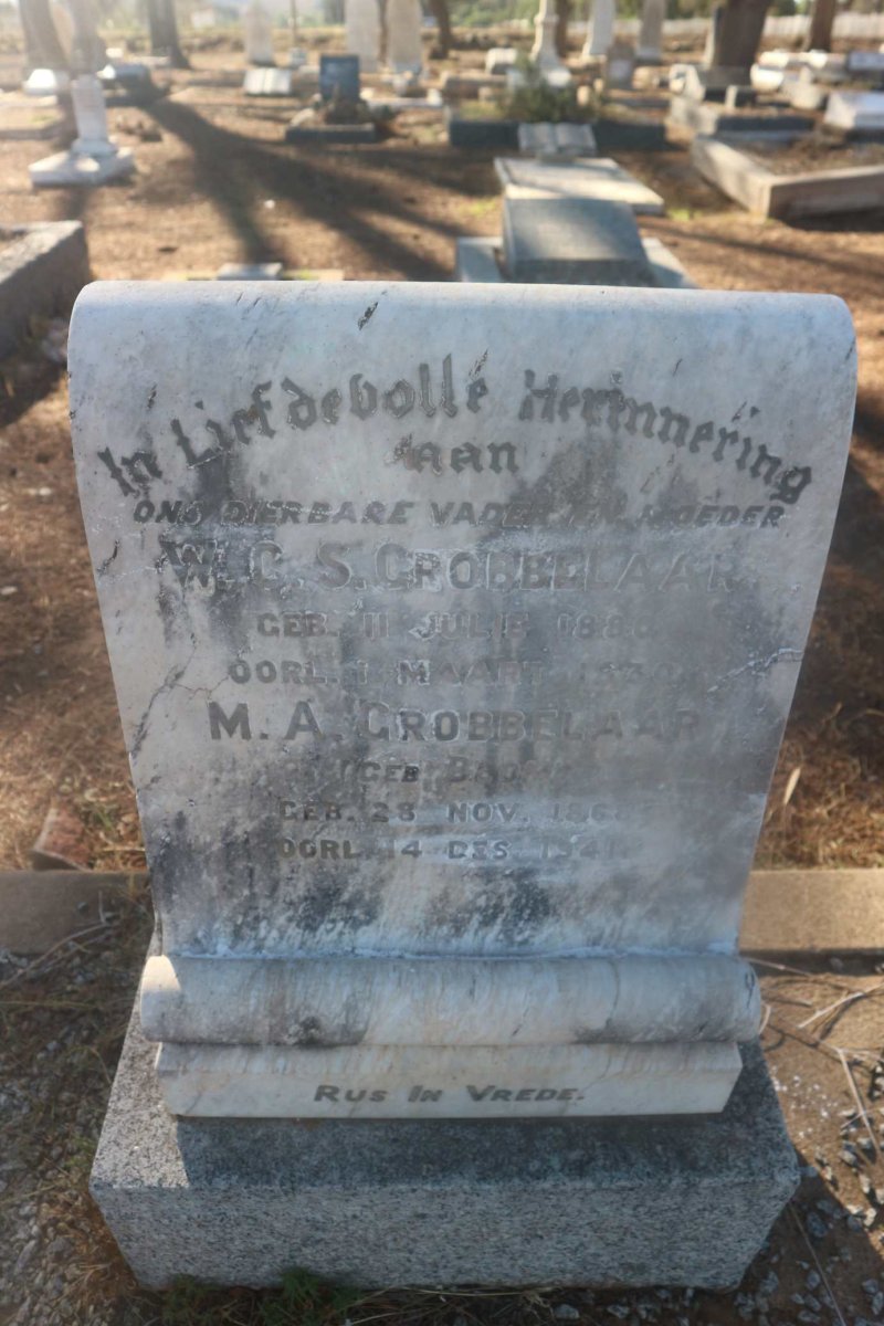 GROBBELAAR W.C.S. 1880-1930 &amp; M.A. BLOM 1868-1941