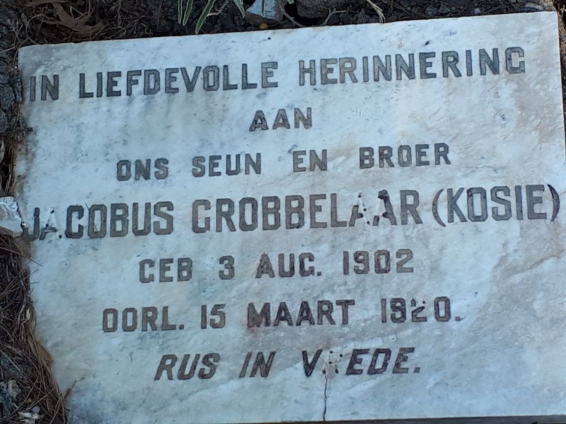 GROBBELAAR Jacobus 1902-1920