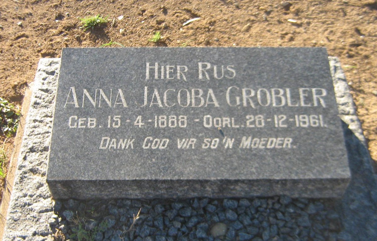 GROBLER Anna Jacoba 1888-1961