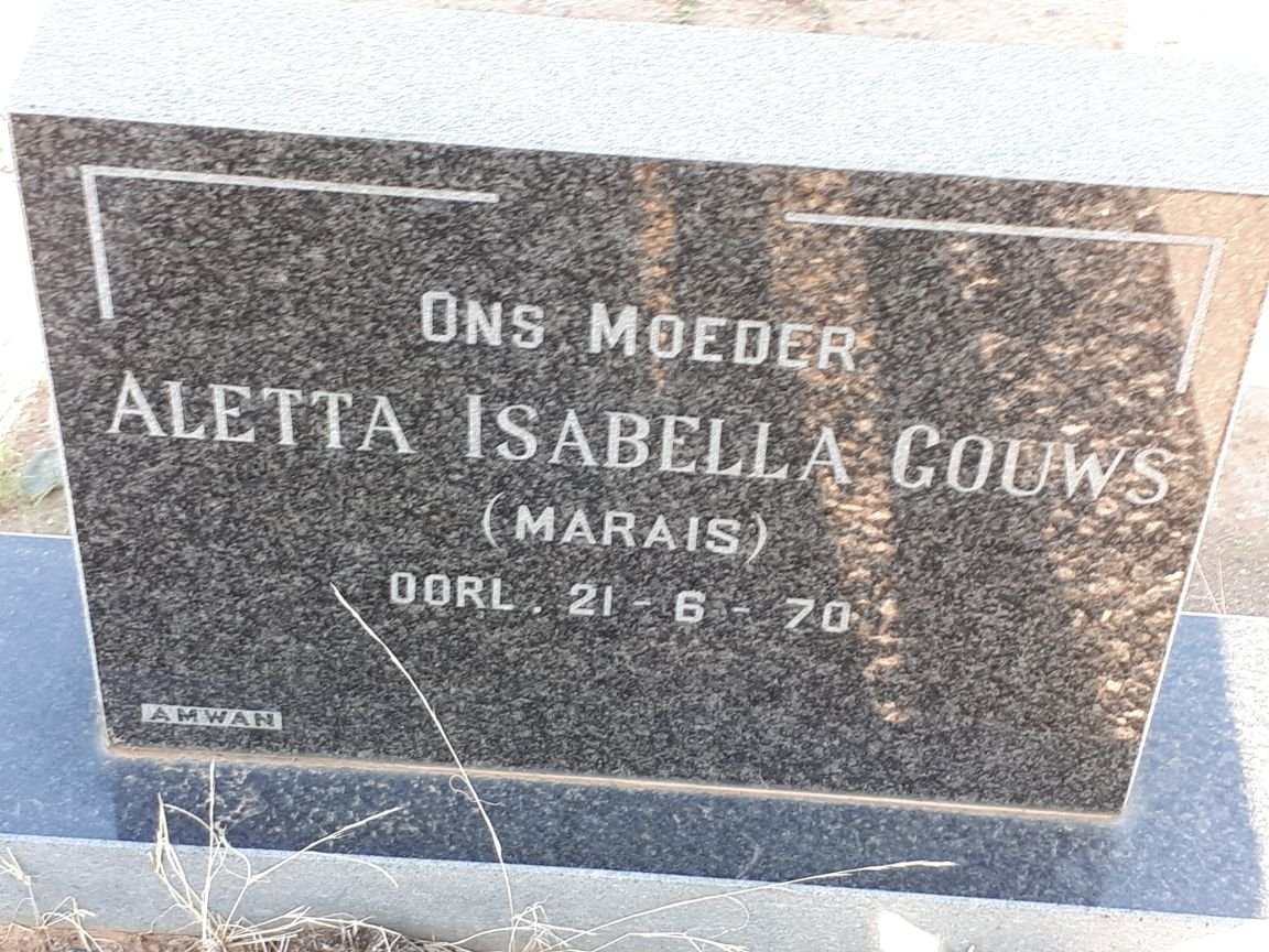 GOUWS Aletta Isabella nee MARAIS -1970