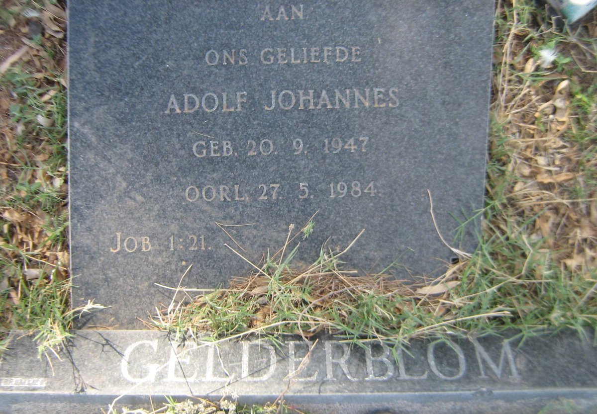 GELDERBLOM Adolf Johannes 1947-1984