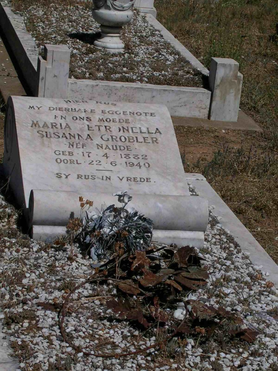 GROBLER Maria Petronella Susanna nee NAUDE 1882-1940