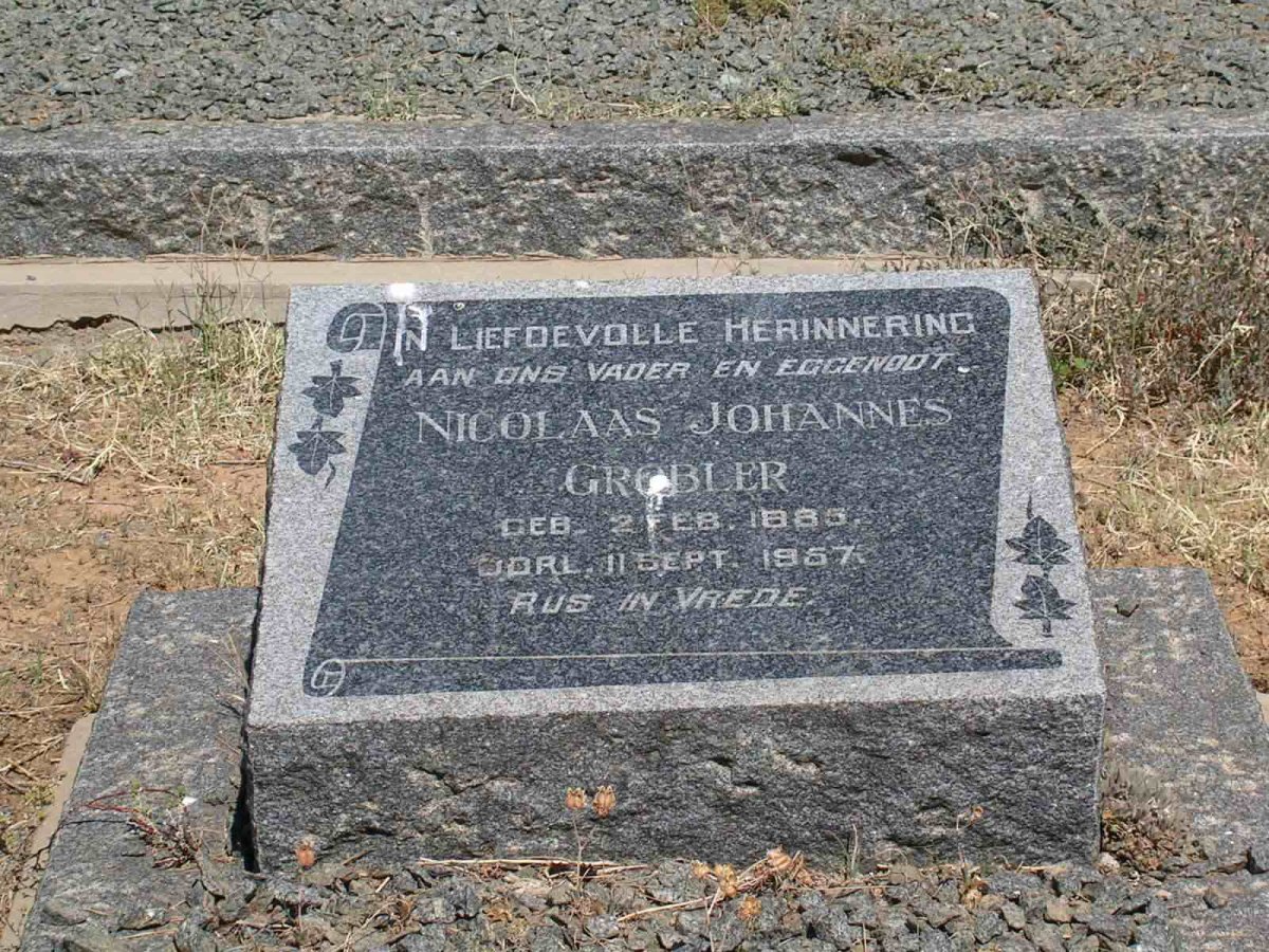 GROBLER Nicolaas Johannes 1885-1957
