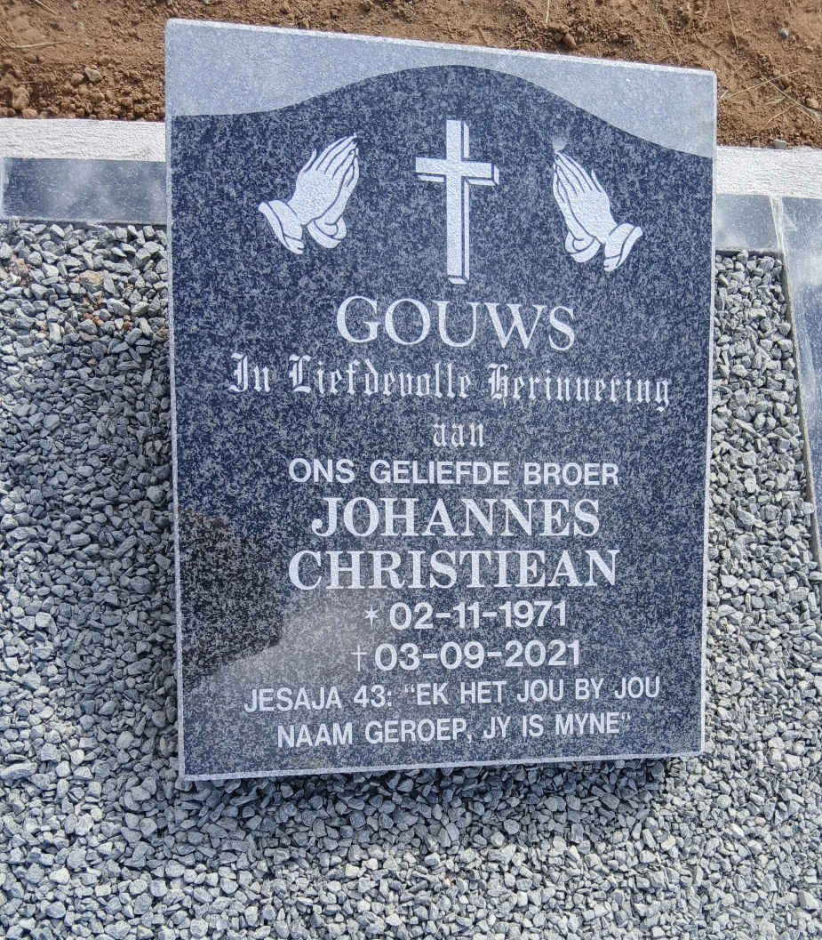 GOUWS Johannes Christiean 1971-2021