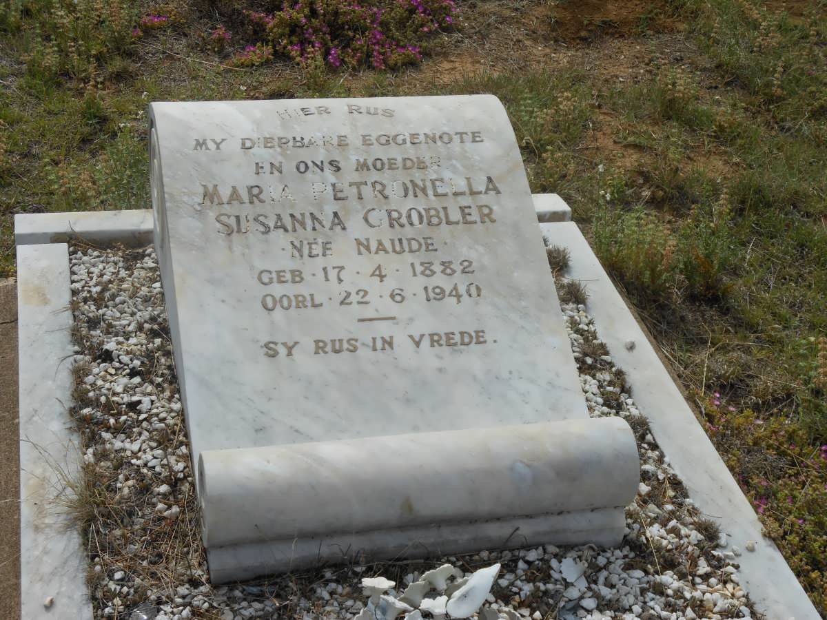 GROBLER Maria Petronella Susanna nee NAUDE 1882-1940
