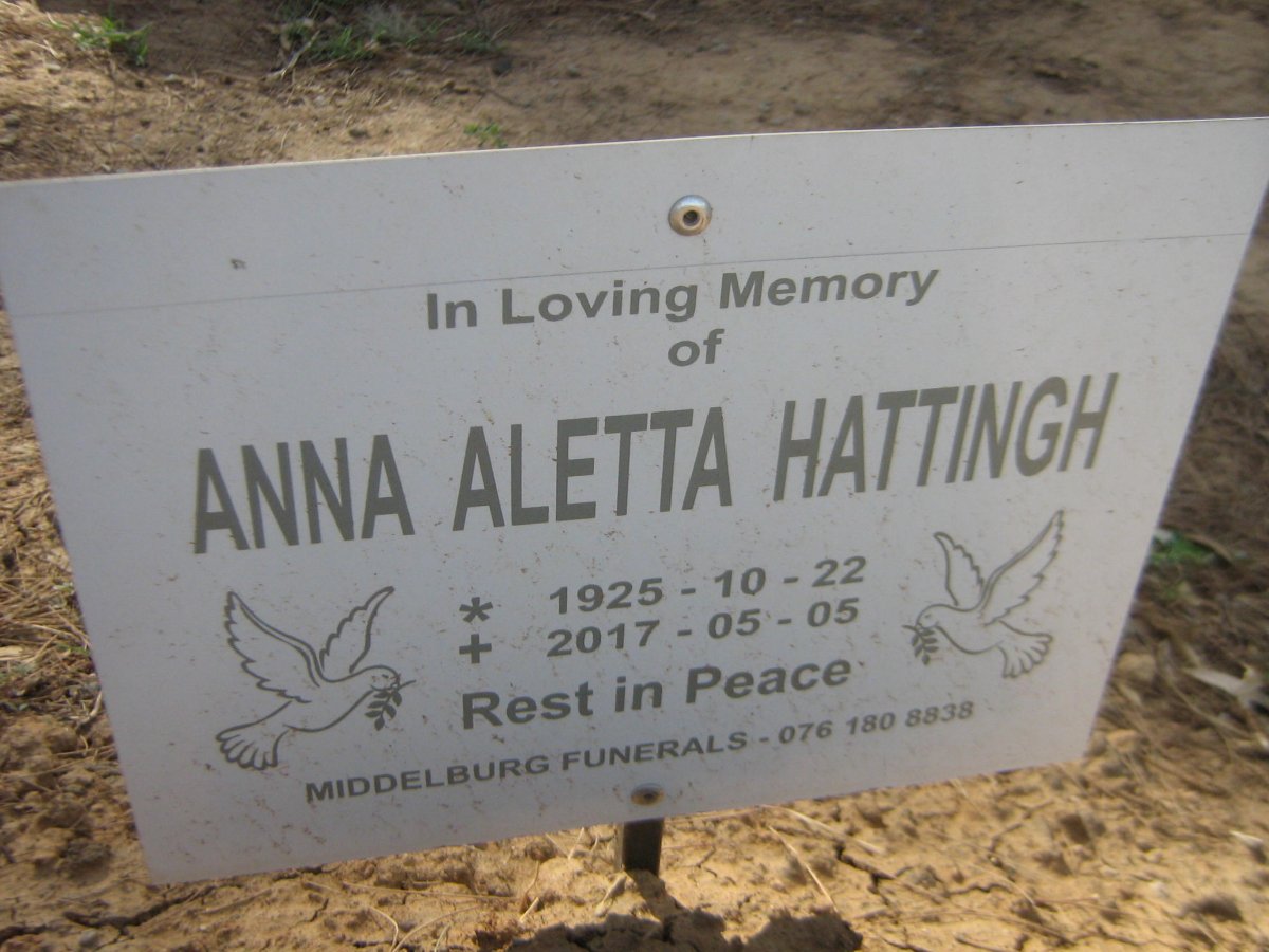 HATTINGH Anna Aletta 1925-2017