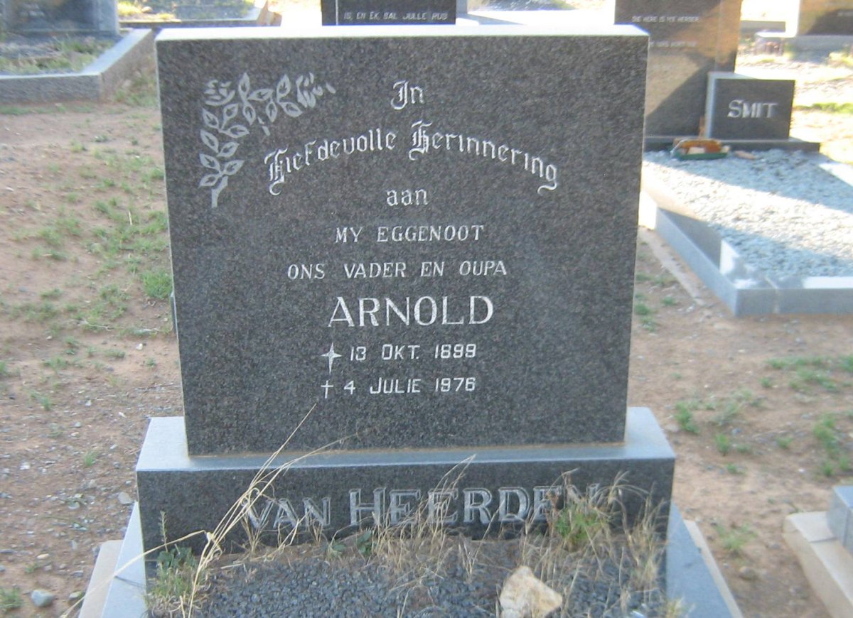 HEERDEN Arnold, van 1899-1976