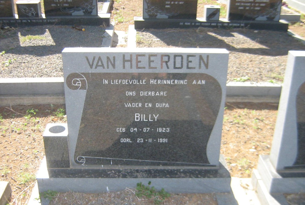 HEERDEN Billy, van 1923-1991