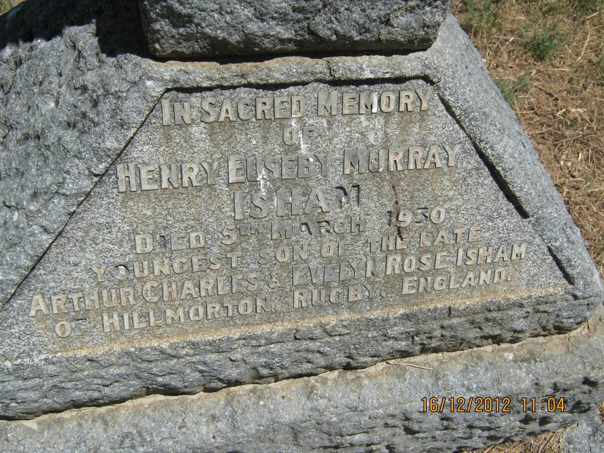 ISHAM Henry Euseby Murray -1930