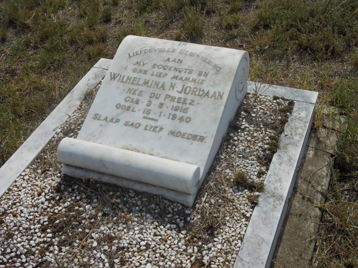 JORDAAN Wilhelmina N. nee DU PREEZ 1916-1940