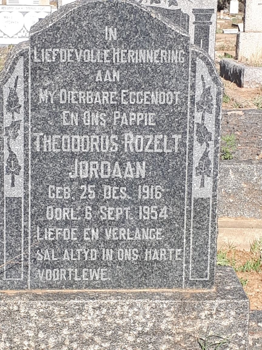 JORDAAN Theodorus Rozelt 1916-1954
