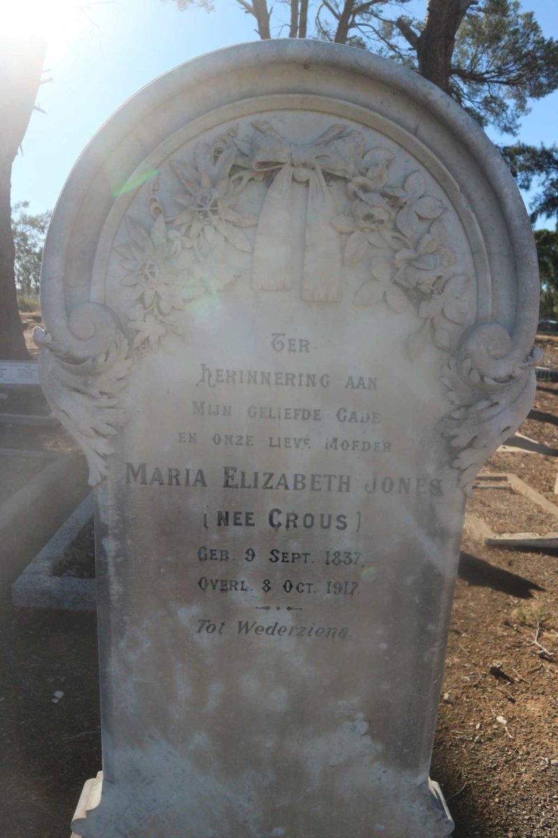 JONES Maria Elizabeth nee CROUS 1837-1917