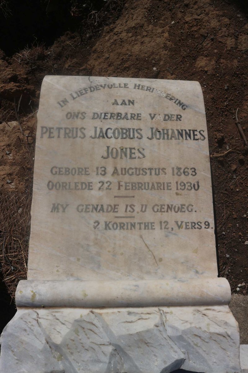 JONES Petrus Jacobus Johannes 1863-1930