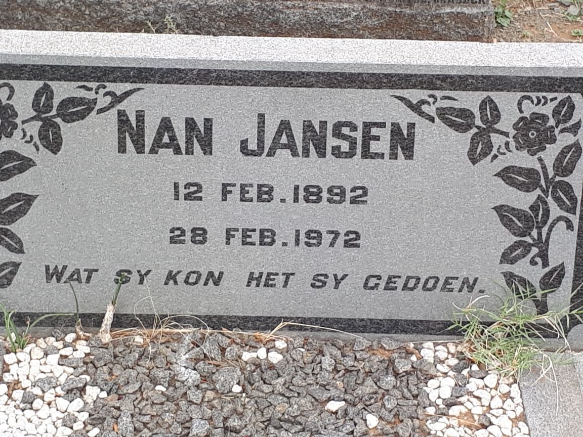 JANSEN Nan 1892-1972