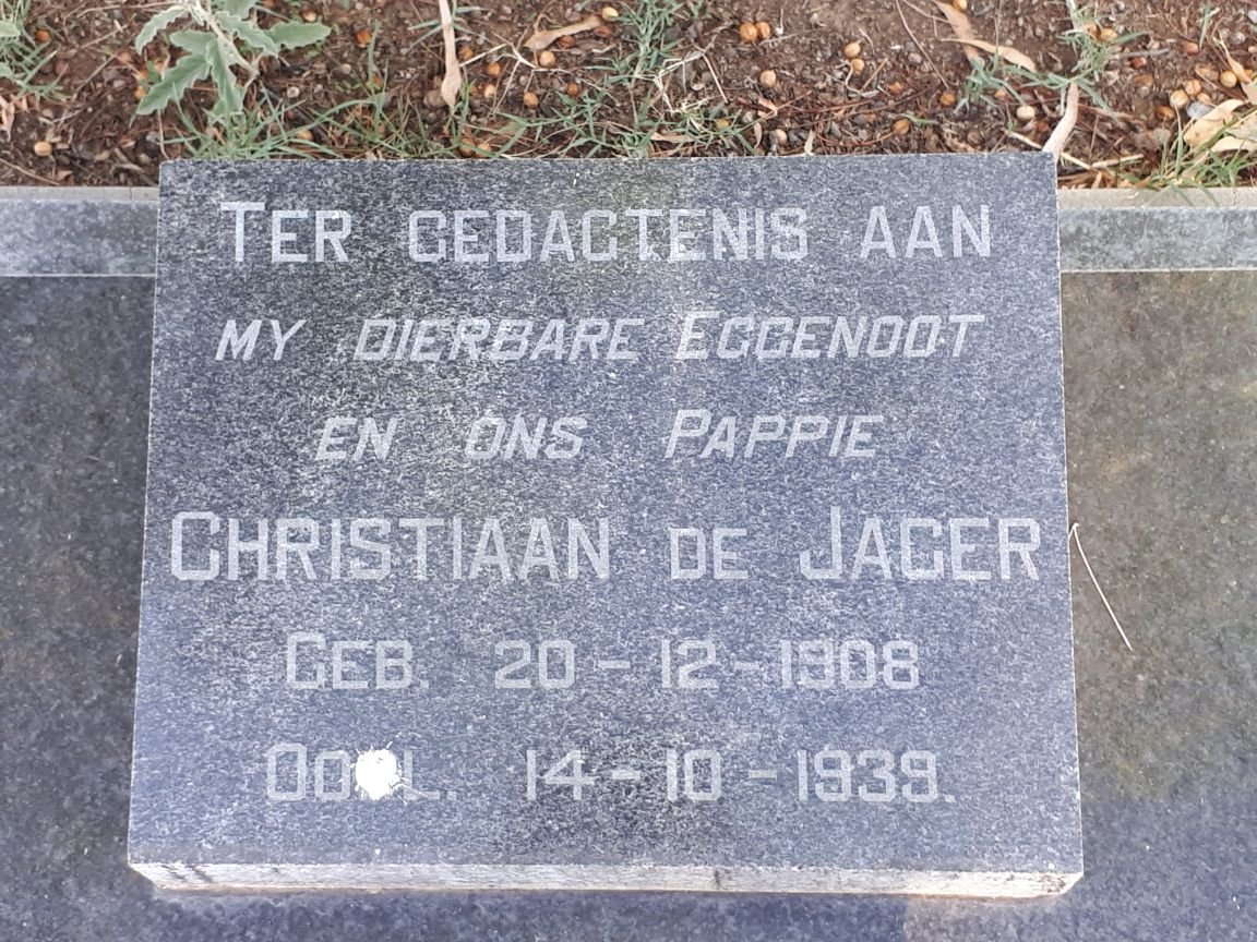 JAGER Christiaan, de 1908-1939