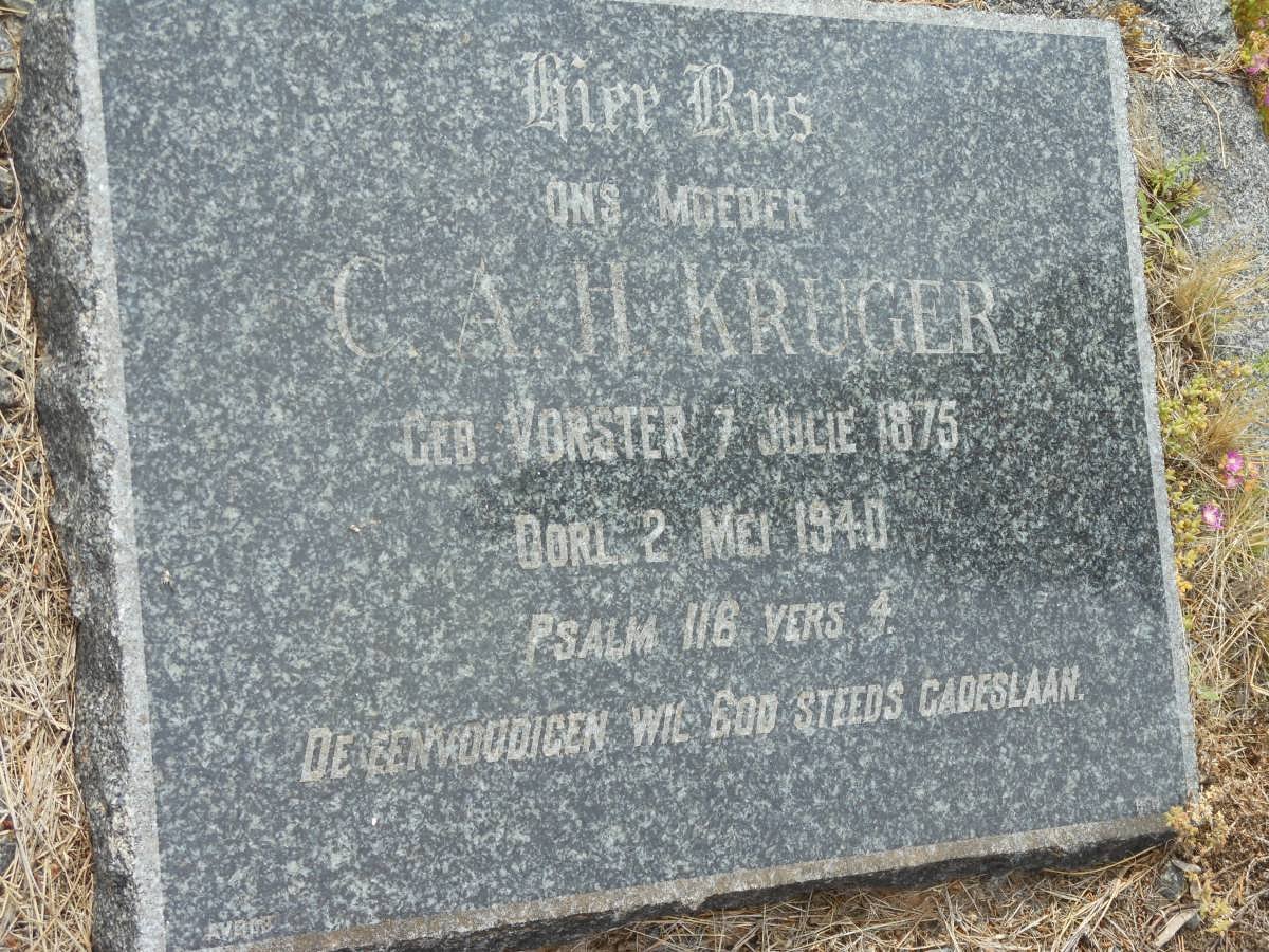 KRUGER C.A.H. nee VORSTER 1875-1940
