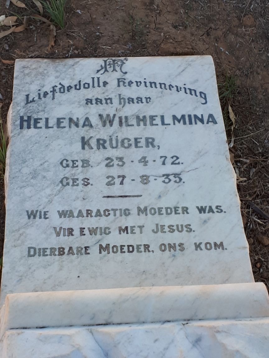 KRÜGER Helena Wilhelmina 1872-1935