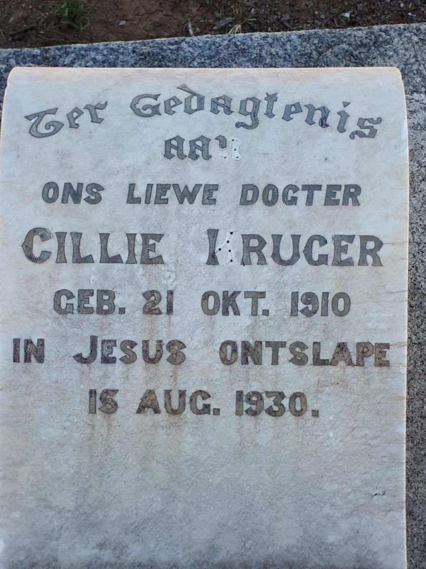 KRUGER Cillie 1910-1930
