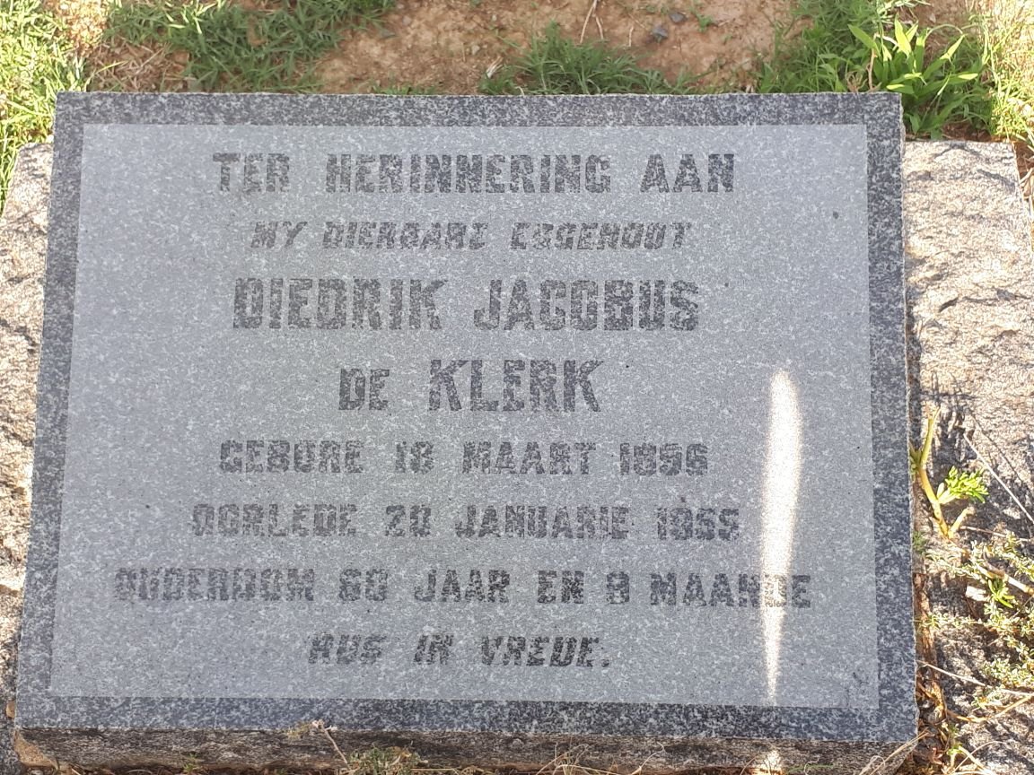 KLERK Diedrik Jacobus, de 1896-1955