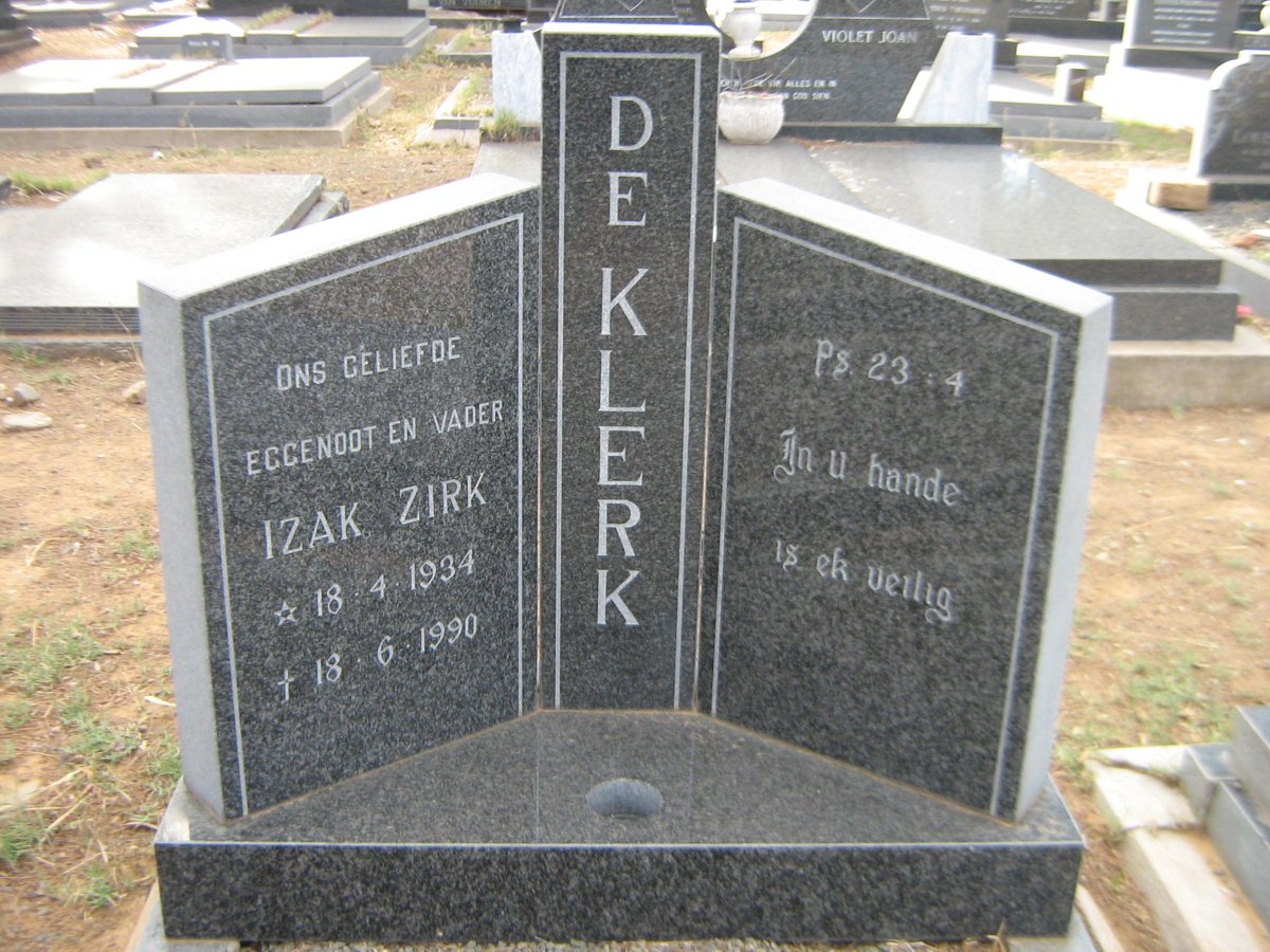 KLERK Izak Zirk, de 1934-1990
