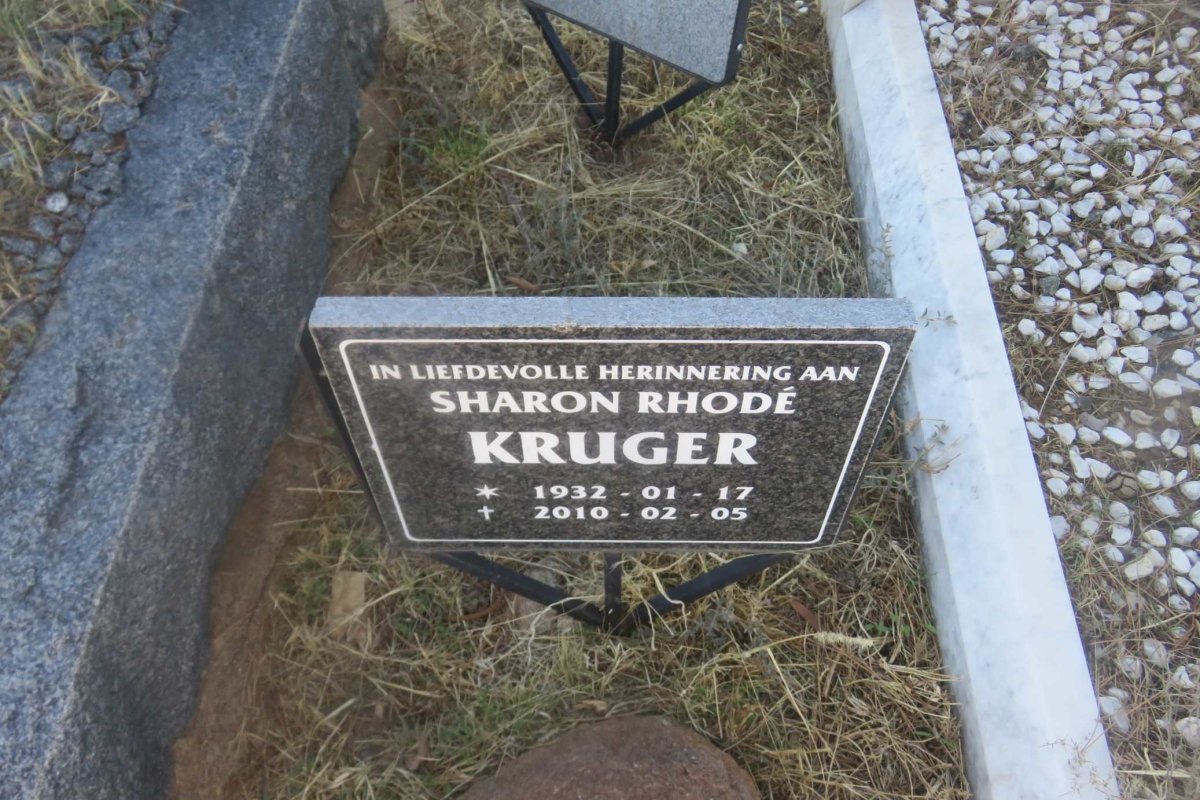 KRUGER Sharon Rhodé 1932-2010