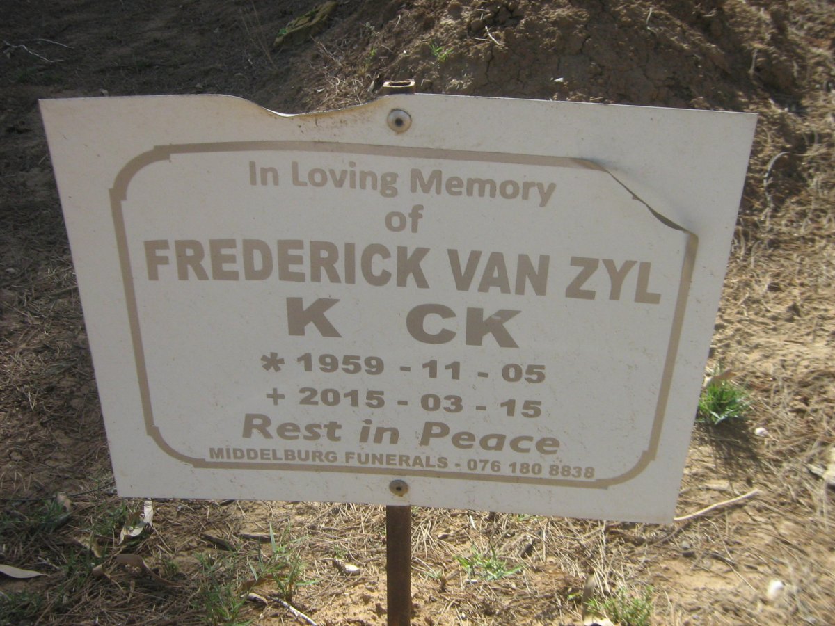 KOCK Frederick van Zyl  1959-2015