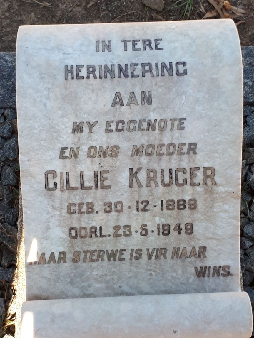 KRUGER Cillie 1888-1949
