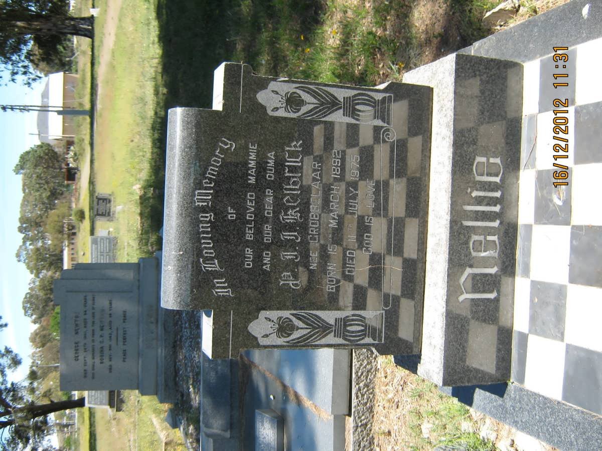 KELBRICK P.J.J. nee GROBBELAAR 1892-1975