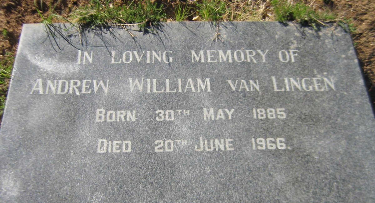 LINGEN Andrew William, van 1885-1966